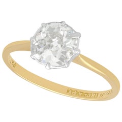 18 carat diamond ring 0.97 Carat Diamond and 18 Carat Yellow Gold Solitaire Ring, Antique, circa 1920