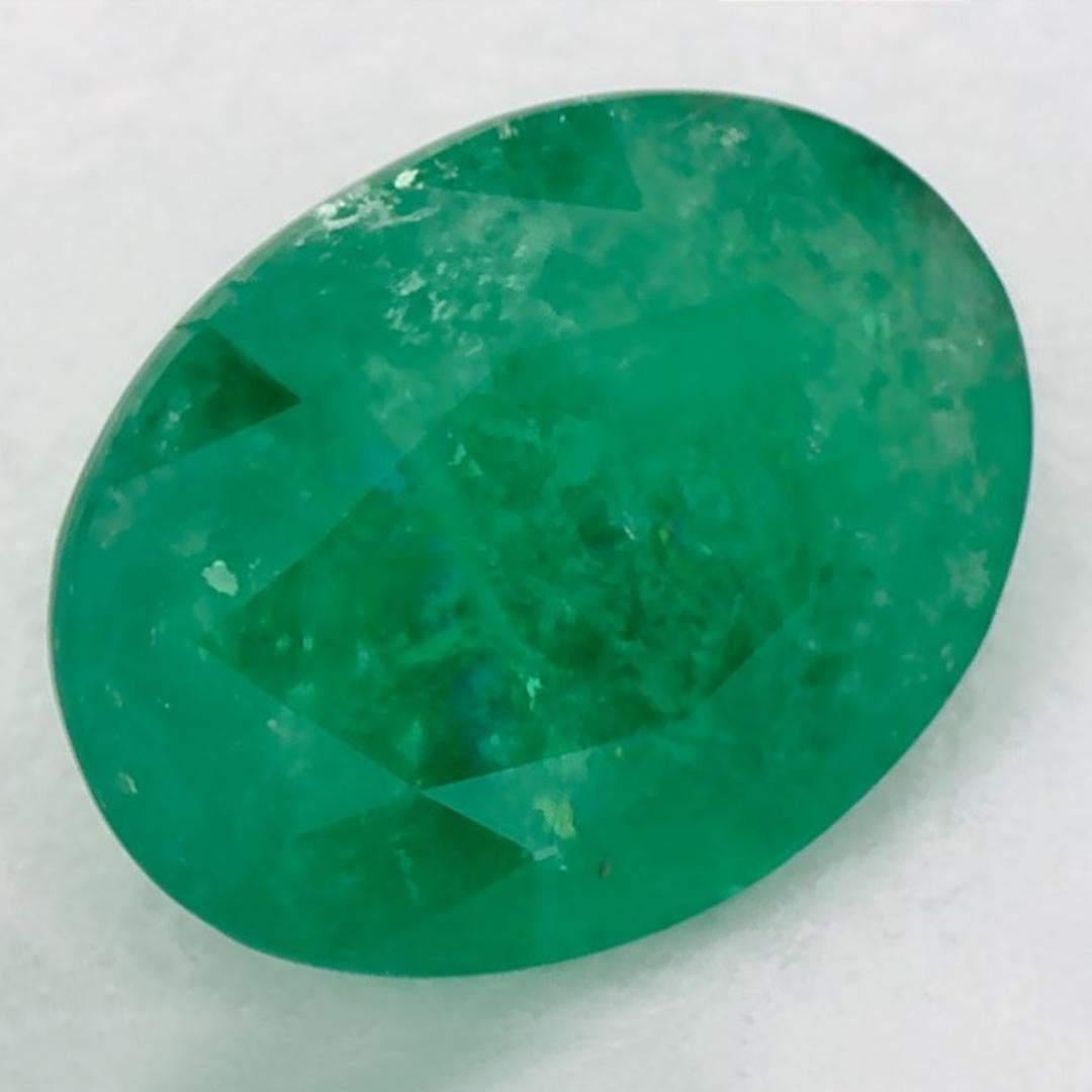 0.97 Karat Smaragd Oval Loser Edelstein (Ovalschliff) im Angebot