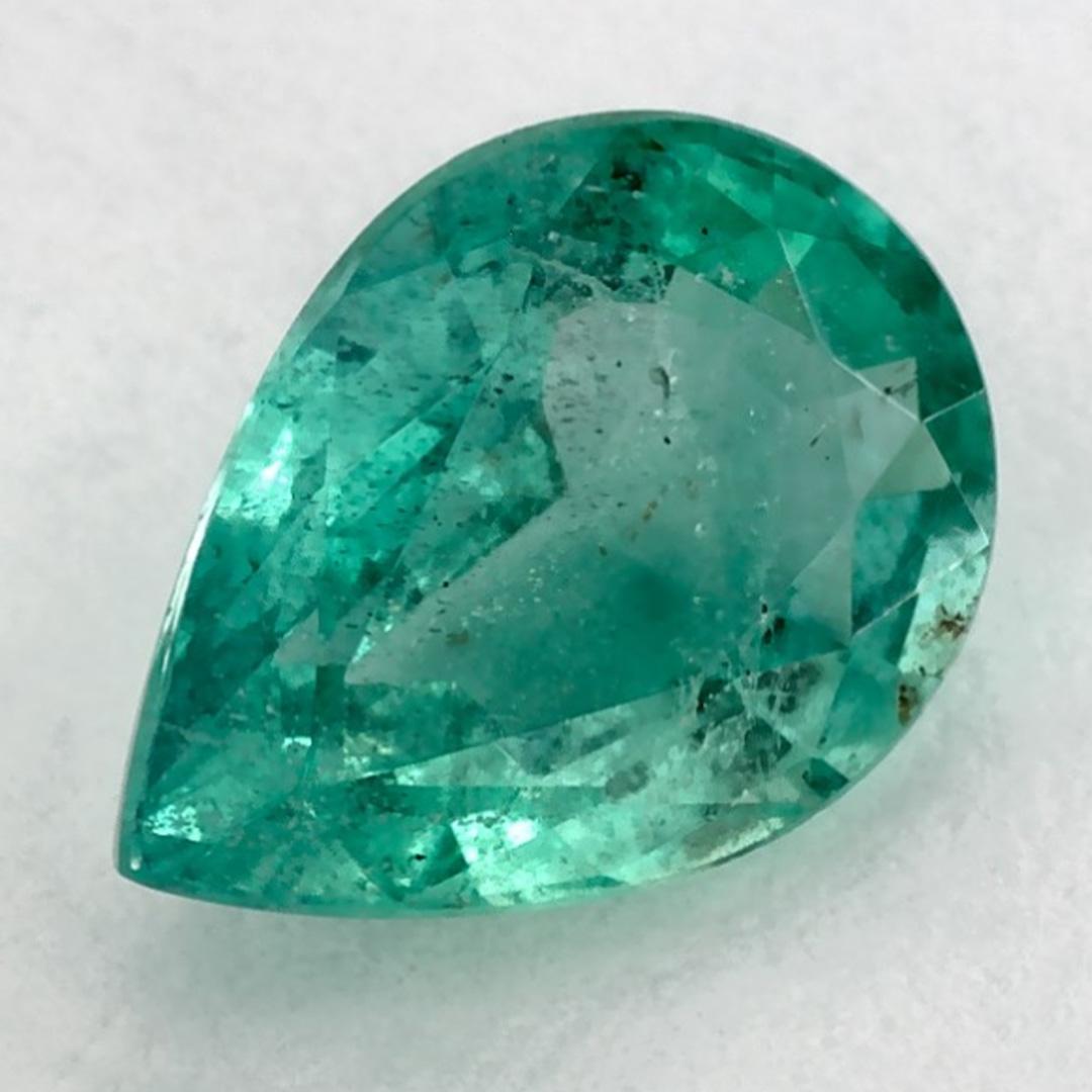 0.97 Karat Smaragd Birne Loser Edelstein (Tropfenschliff) im Angebot