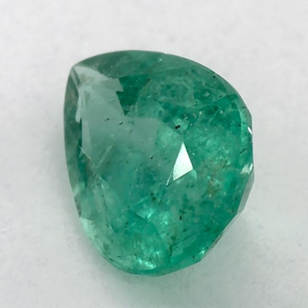 0.97 Karat Smaragd Birne Loser Edelstein (Tropfenschliff) im Angebot