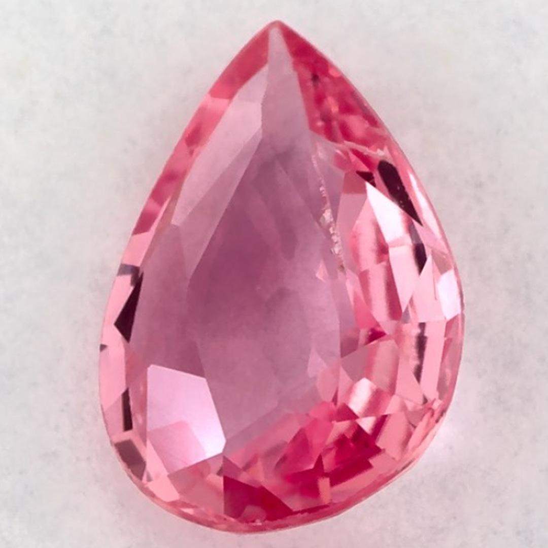 Donna 0.97 carati di zaffiro rosa a pera sciolto in vendita