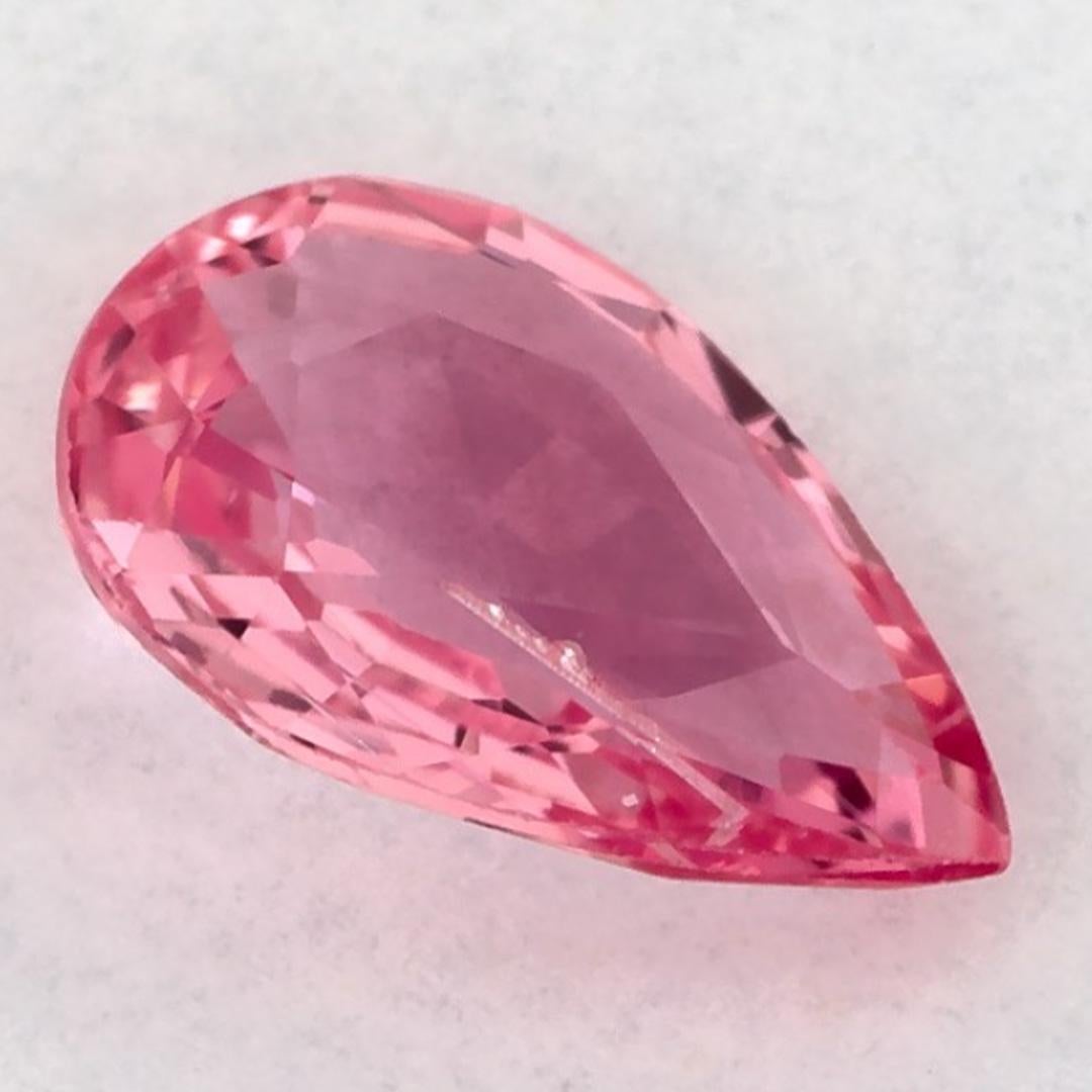 0.97 carati di zaffiro rosa a pera sciolto in vendita 1