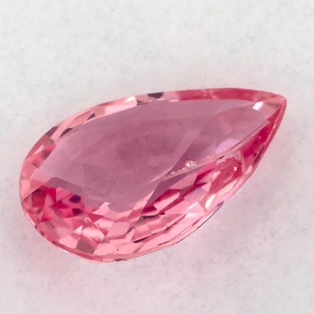 0.97 carati di zaffiro rosa a pera sciolto in vendita 3