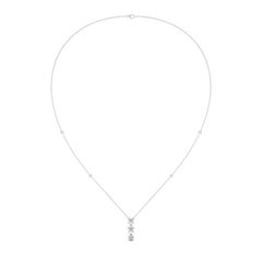 0,97 Karat Diamanten 14K Weißgold Maria Kollektion Tränenanhänger-Halskette mit Tropfenanhänger
