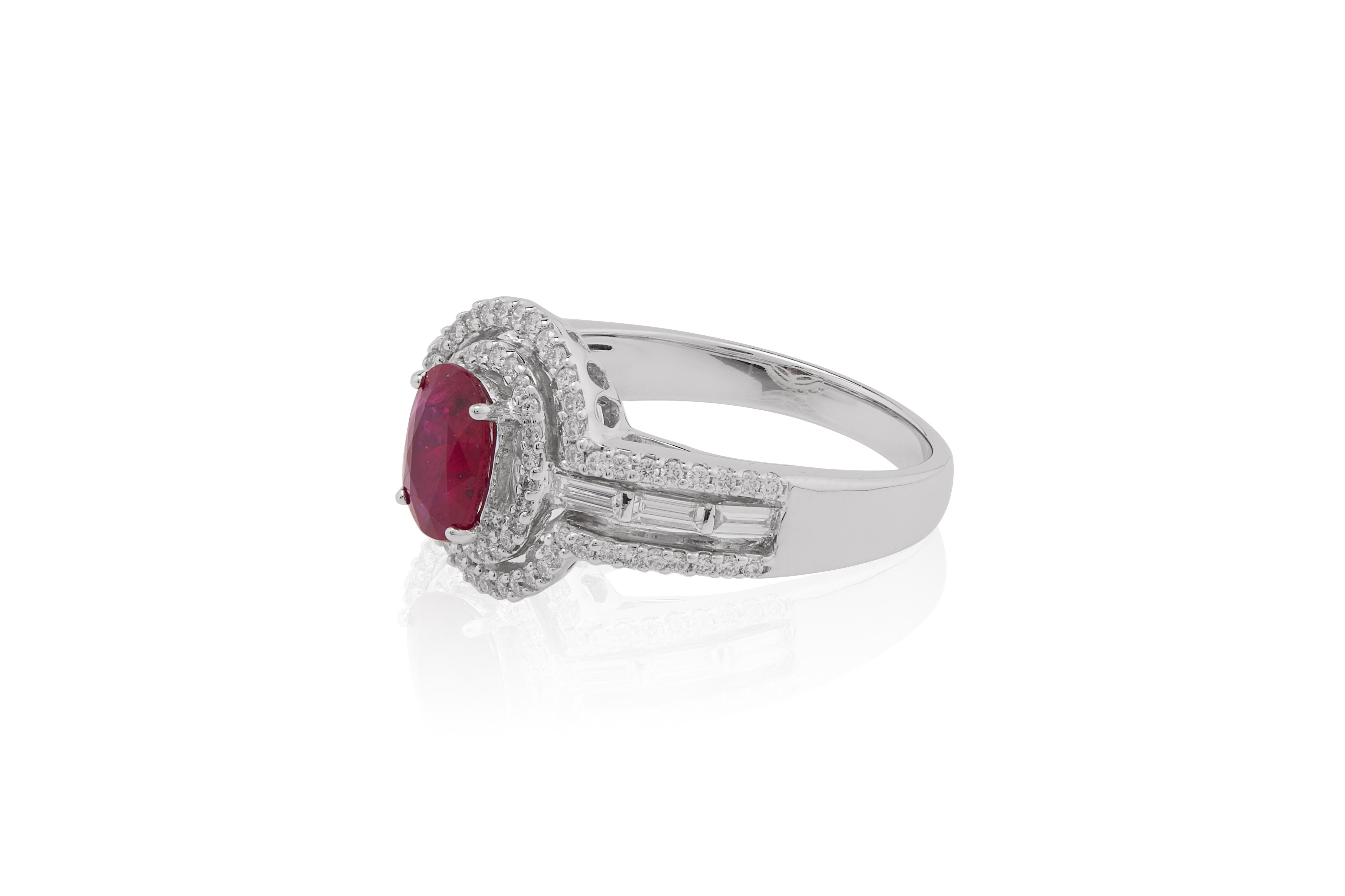 0,970 Karat Rubin mit Diamantring aus 18 Karat Gold im Zustand „Neu“ im Angebot in Bangkok, 10