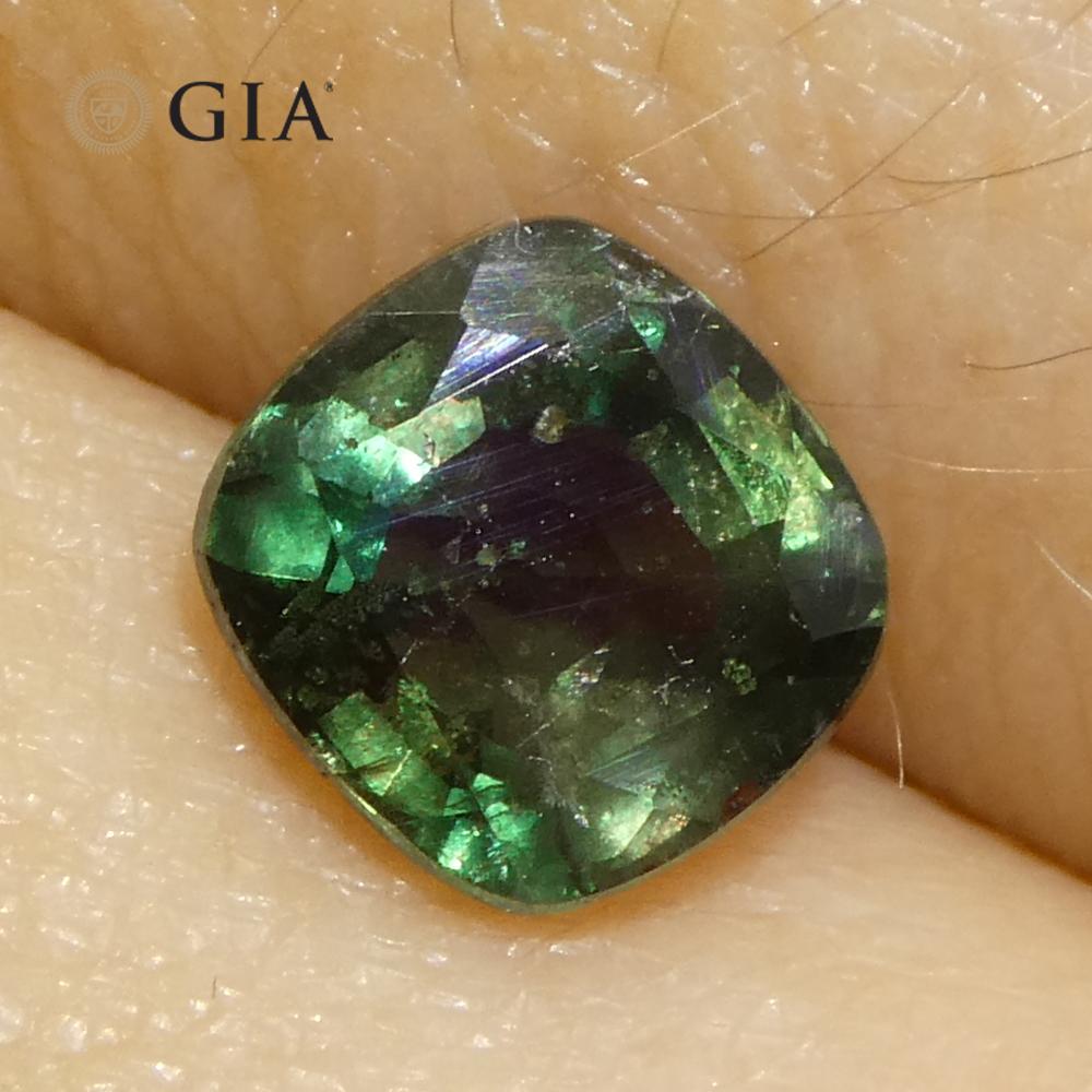 0.97ct Coussin Alexandrite bleu verdâtre à violet certifié GIA Madagascar Unhe en vente 9