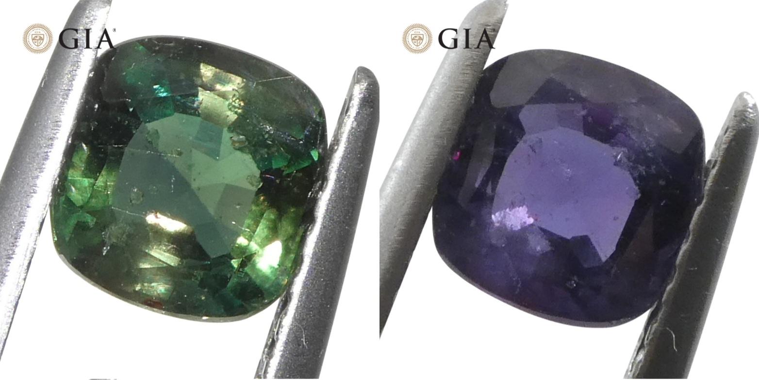 0.97ct Coussin Alexandrite bleu verdâtre à violet certifié GIA Madagascar Unhe en vente 10