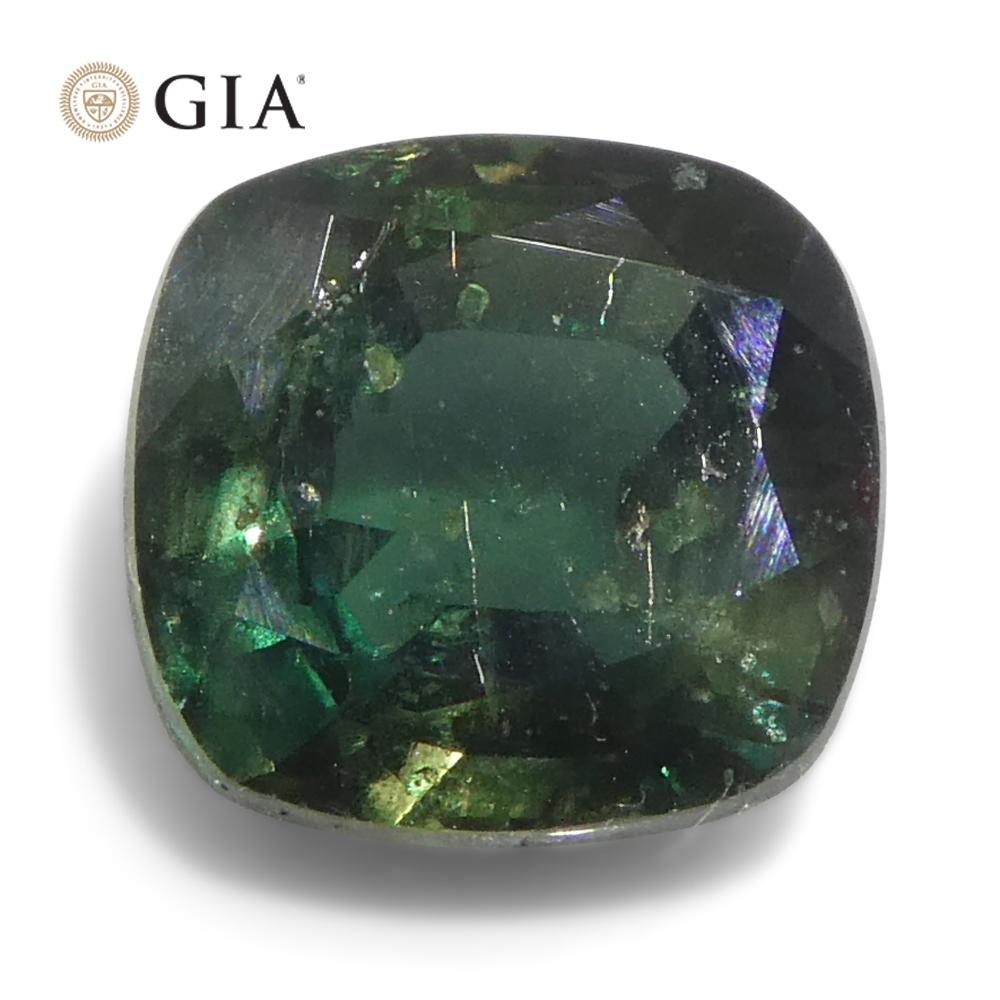 0.97ct Coussin Alexandrite bleu verdâtre à violet certifié GIA Madagascar Unhe en vente 3