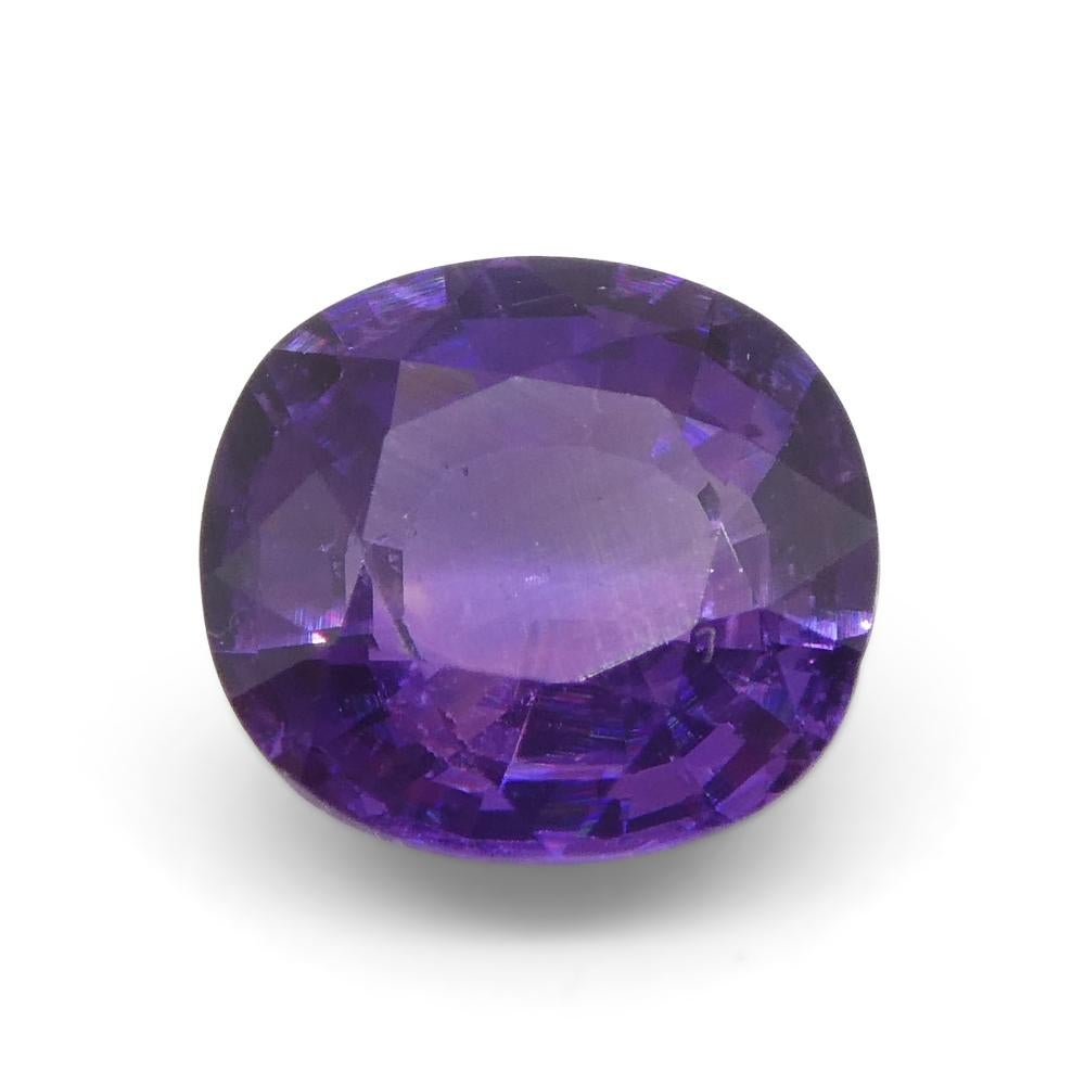 0.97ct Cushion Purple  Sapphire from East Africa, Unheated For Sale 6