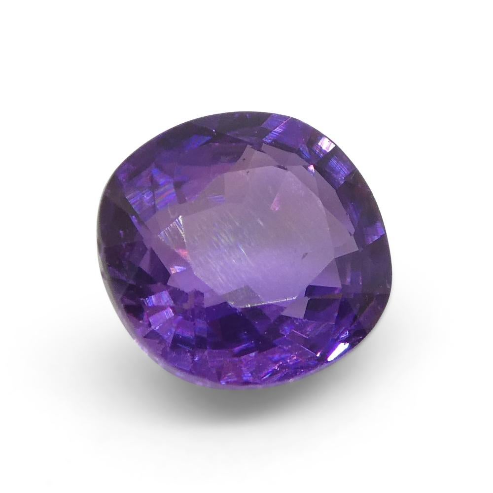 0.97ct Cushion Purple  Sapphire from East Africa, Unheated For Sale 7