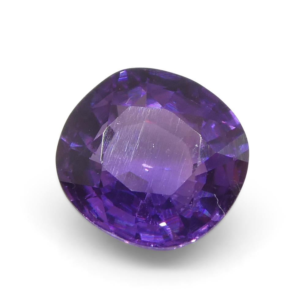 0.97ct Cushion Purple  Sapphire from East Africa, Unheated For Sale 1