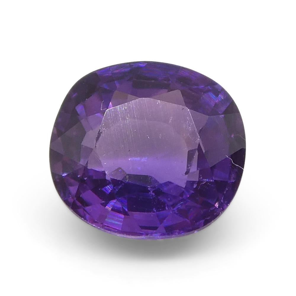 0.97ct Cushion Purple  Sapphire from East Africa, Unheated For Sale 3