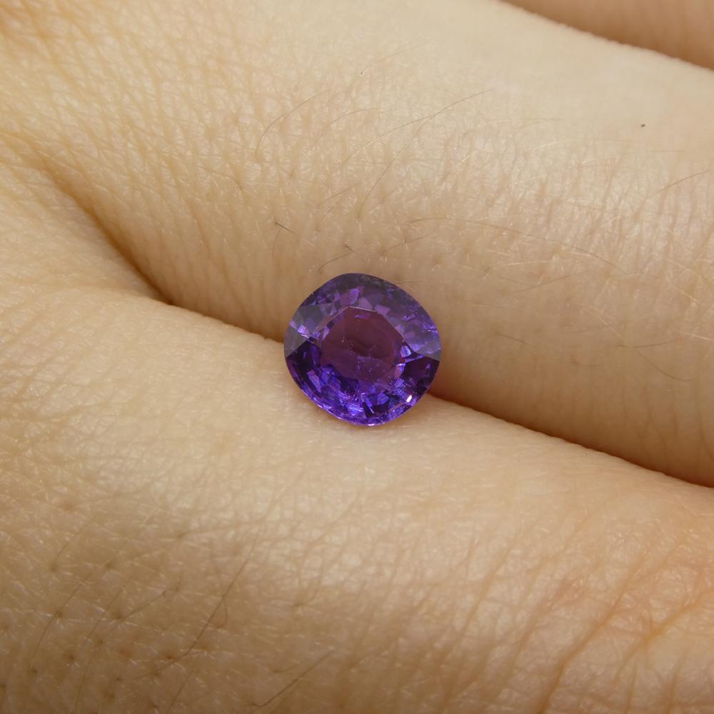 0.97ct Cushion Purple  Sapphire from East Africa, Unheated For Sale 4