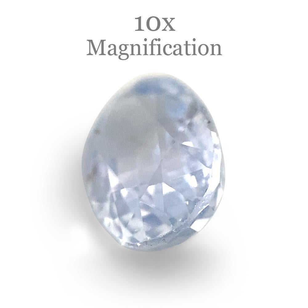 Brilliant Cut 0.97ct Oval Icy Blue Sapphire from Sri Lanka Unheated For Sale