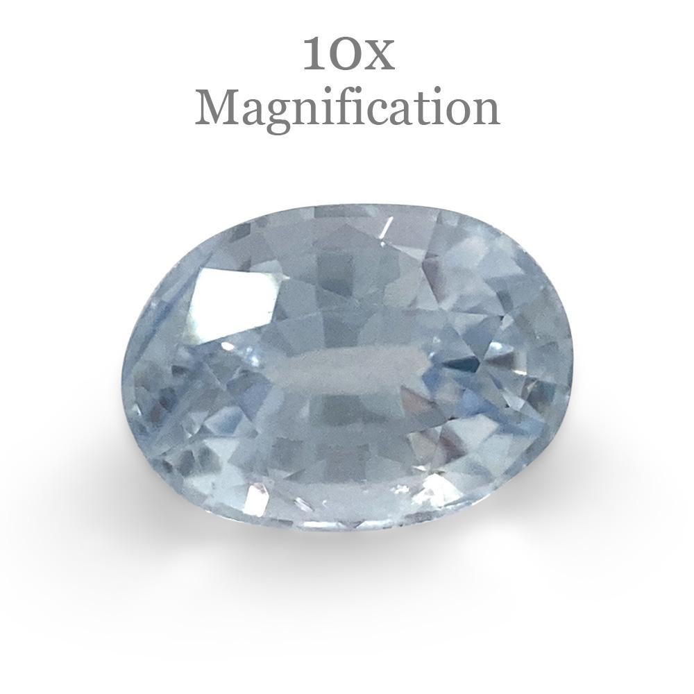 0.97ct Oval Icy Blue Sapphire from Sri Lanka Unheated In New Condition For Sale In Toronto, Ontario
