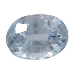 Saphir bleu glacé ovale non chauffé 0.97 carat du Sri Lanka