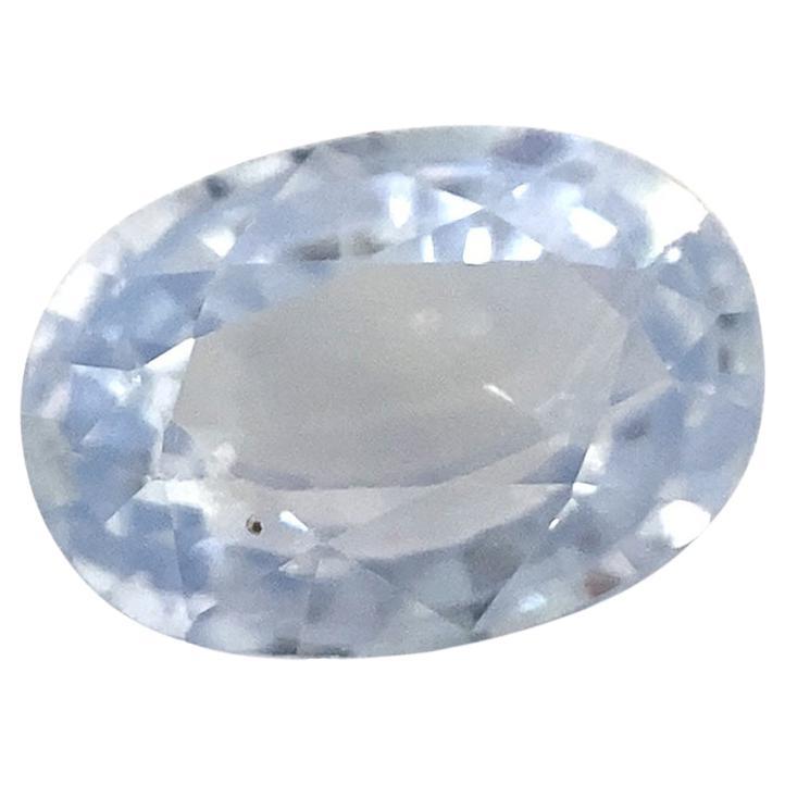 0.97ct Oval Icy Blue Sapphire from Sri Lanka Unheated For Sale