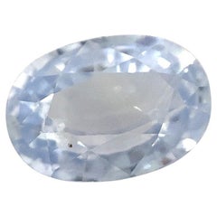 Saphir bleu glacé ovale non chauffé 0.97 carat du Sri Lanka