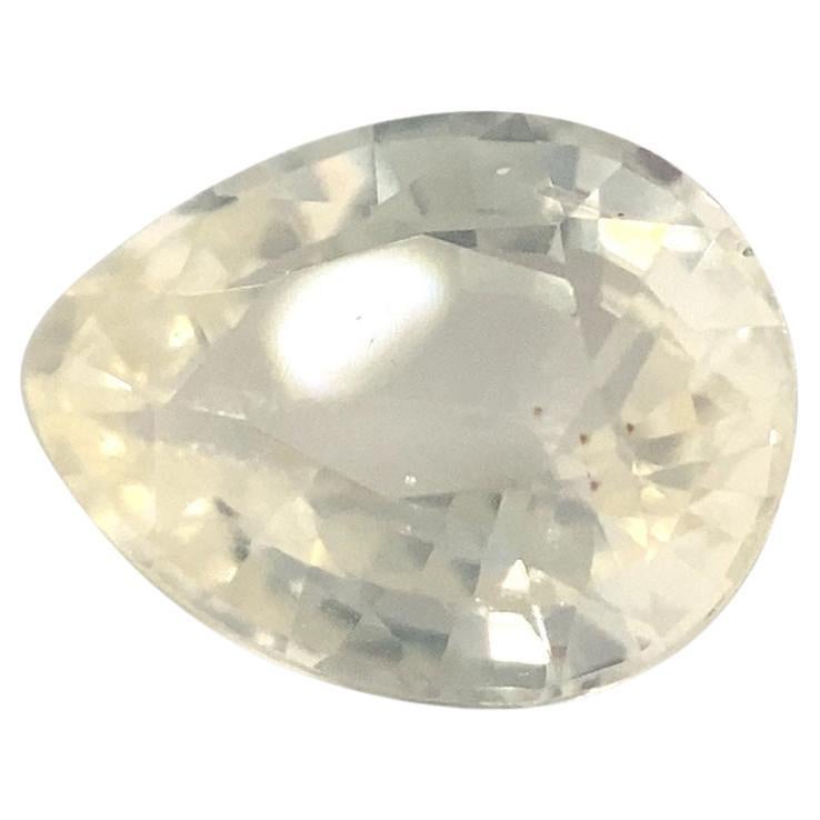 0.97ct Pear Pastel Yellow Sapphire from Sri Lanka Unheated For Sale