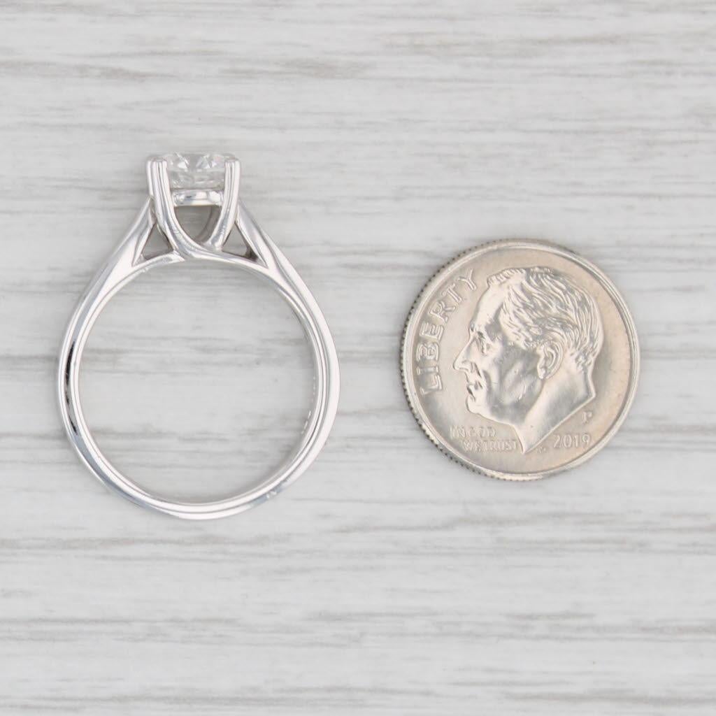 Anello di fidanzamento con diamante rotondo da 0,97 carati in oro bianco 14k misura 7 GSL Copia in vendita 1