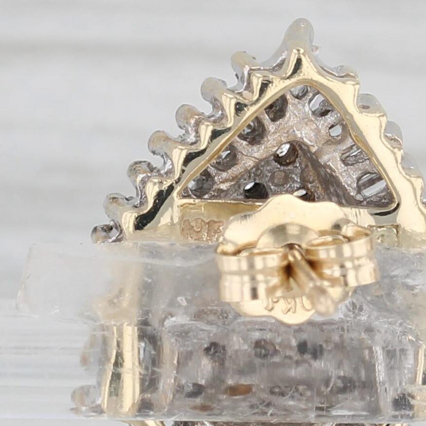 0,97 Karat Diamant-Cluster-Tropfen-Ohrstecker mit Tropfen aus 10 Karat Gelbgold (Baguetteschliff)
