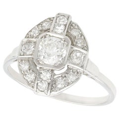 0.98 Carat Diamond and Platinum Dress Ring, French Antique, circa 1920