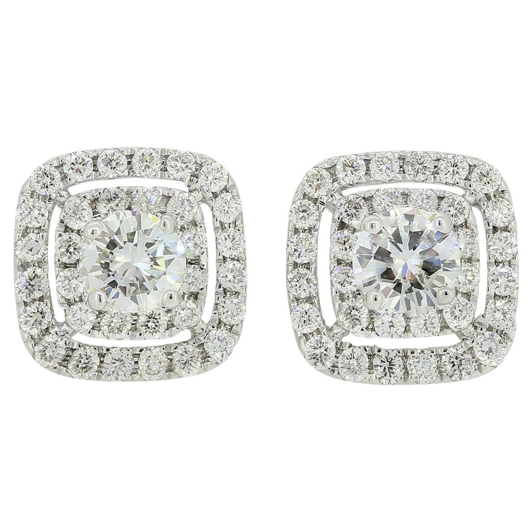 0.98 Carat Diamond Cluster Stud Earrings