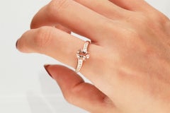 0.98 Carat Morganite Oval Cut Diamond Accents 10K Rose Gold Bridal Ring
