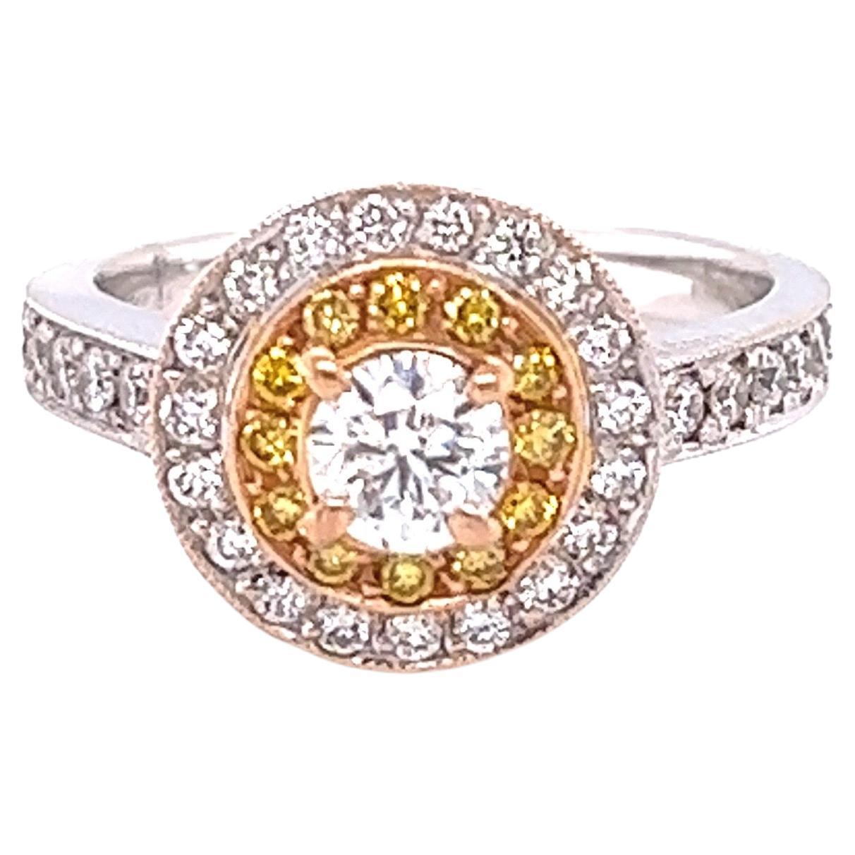 Celebration Round Diamond Engagement Ring 18 Karat White Gold 1.46 Carat For Sale at 1stDibs