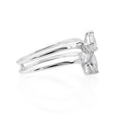 0.98 Carat SI Clarity HI Color Pear Marquise Diamond Ring 14 Karat White Gold