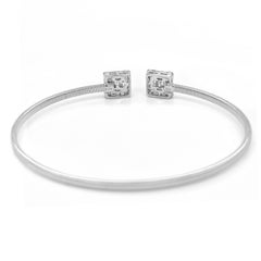 0.98 Carat White Diamond White Gold Bracelet