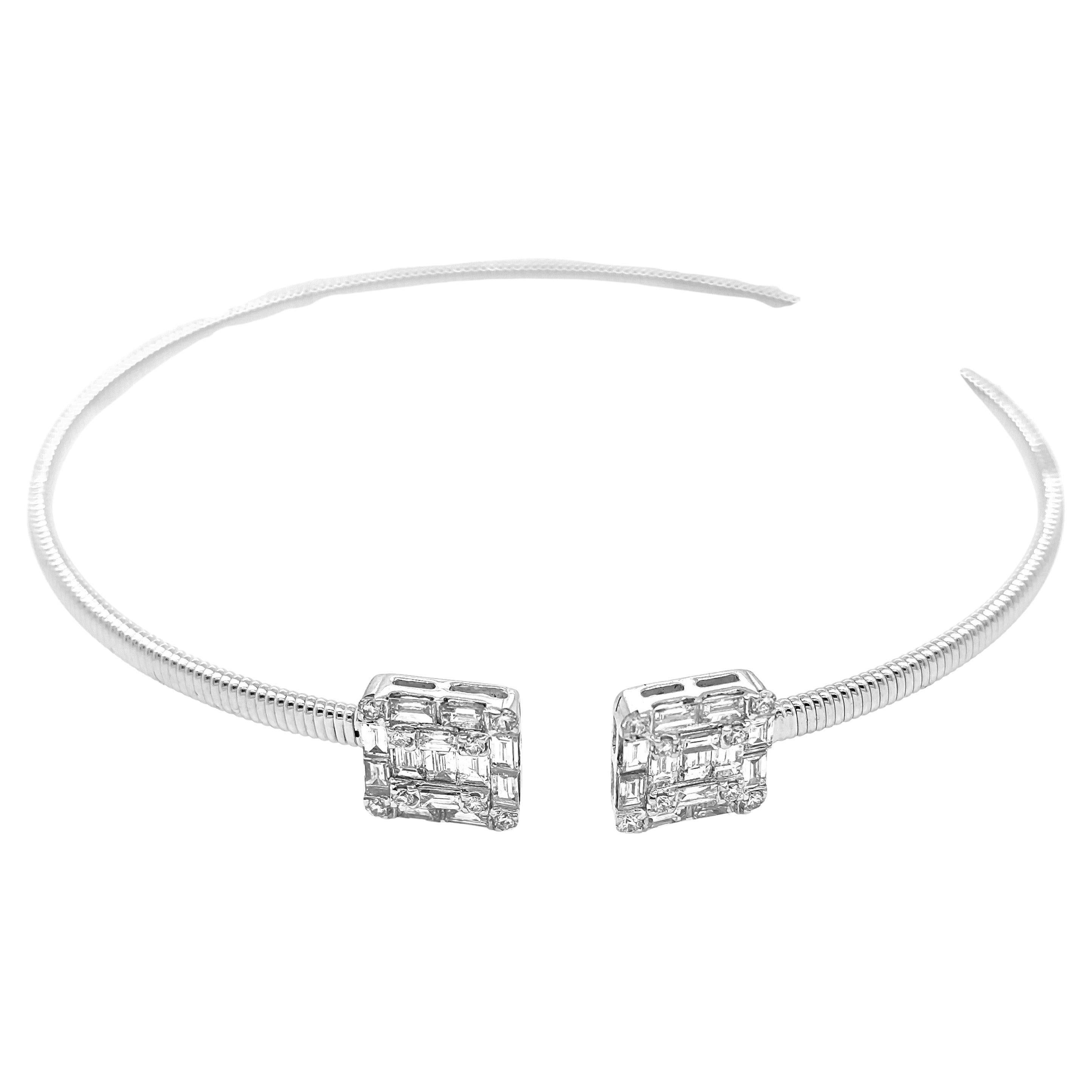 0.98 Carat White Diamond White Gold Bracelet For Sale