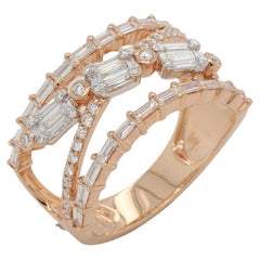 Bague de mariage en or 18 carats avec diamants de 0,98 carat d'illusion