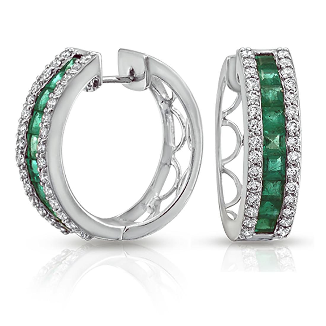 100% Authentic, 100% Customer Satisfaction

Height: 20 mm

Width: 6 mm

Metal:14K White Gold

Hallmarks: 14K

Total Weight: 5.6 Grams

Stone Type: 0.98 CT Natural Emerald & G VS1 0.34 CT Diamonds

Condition: New

Estimated Price: $2700

Stock