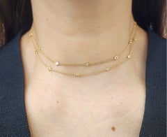 0.98 ct Diamond By the Yard Necklace set in 18k Yellow Gold