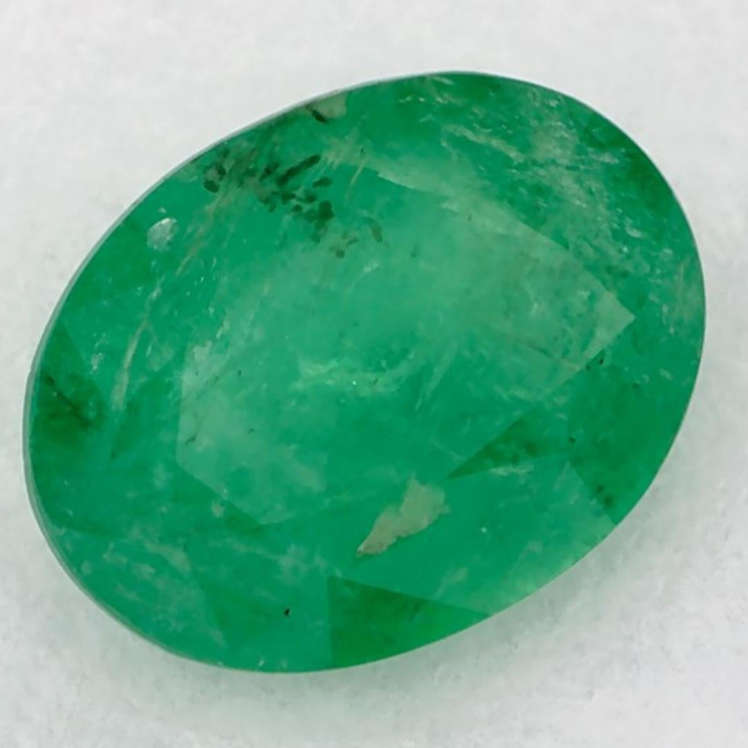 0.98 Karat Smaragd Oval Loser Edelstein (Ovalschliff) im Angebot