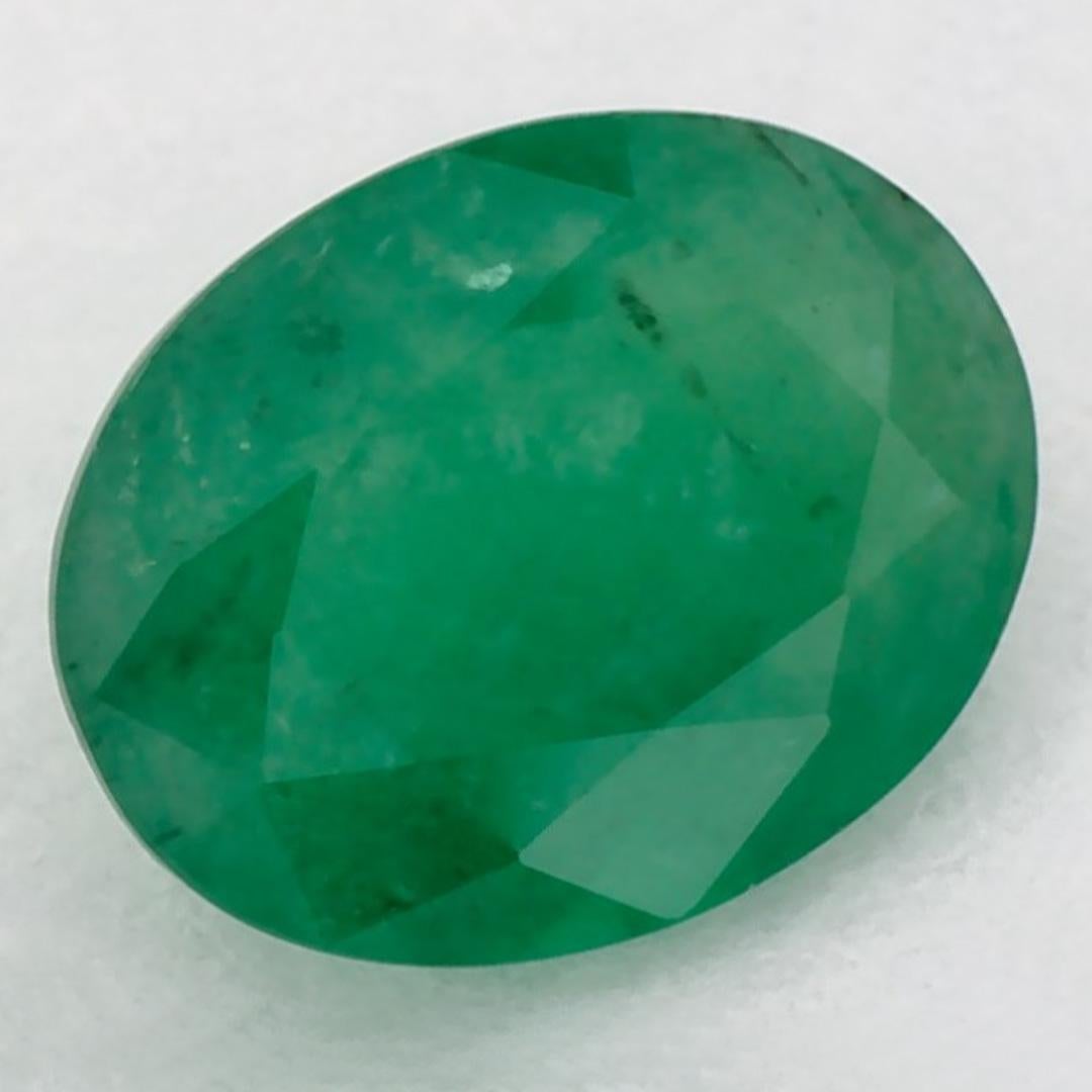 0.98 Karat Smaragd Oval Loser Edelstein (Ovalschliff) im Angebot