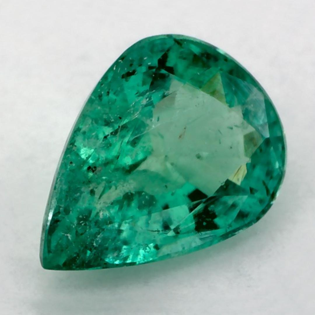 0.98 Karat Smaragd Birne Loser Edelstein (Tropfenschliff) im Angebot