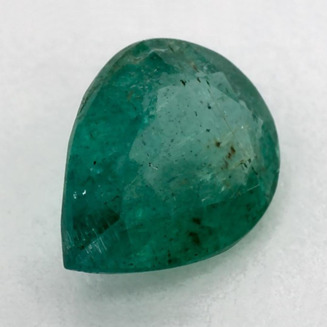 0.98 Karat Smaragd Birne Loser Edelstein (Tropfenschliff) im Angebot
