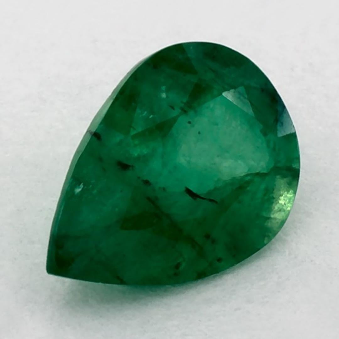 Pear Cut 0.98 Ct Emerald Pear Loose Gemstone For Sale