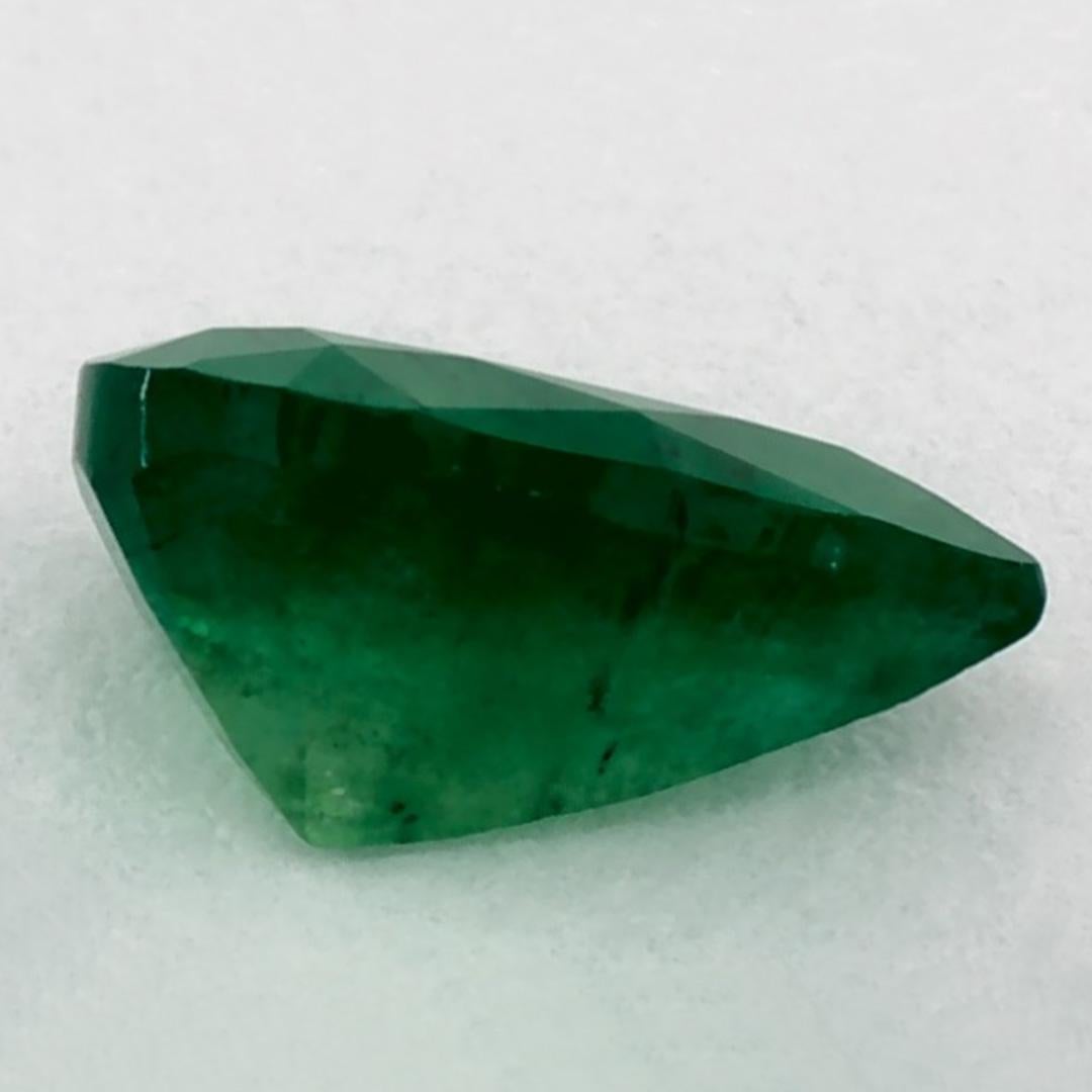 0.98 Ct Emerald Pear Loose Gemstone In New Condition For Sale In Fort Lee, NJ