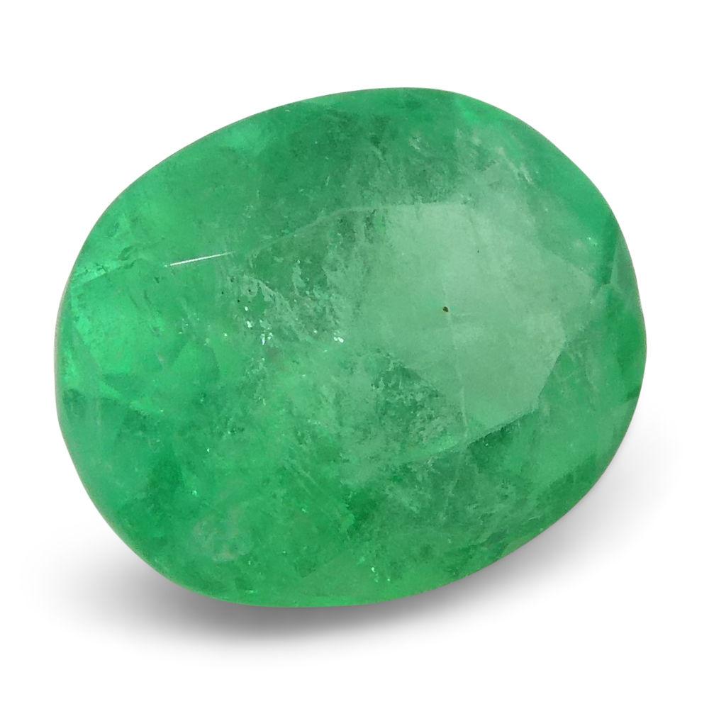 Brilliant Cut 0.98 Ct Oval Emerald Colombian For Sale