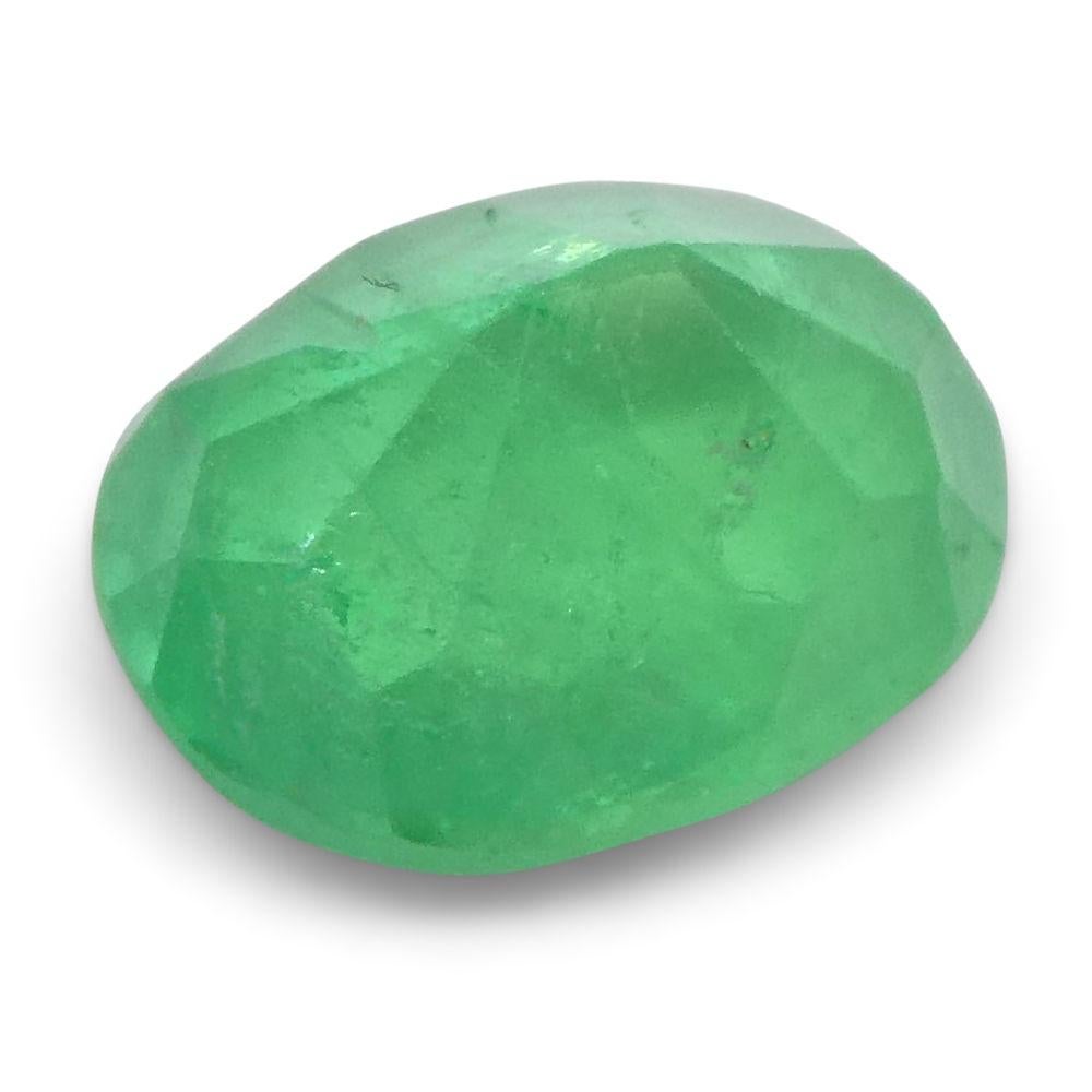 Women's or Men's 0.98 Ct Oval Emerald Colombian For Sale
