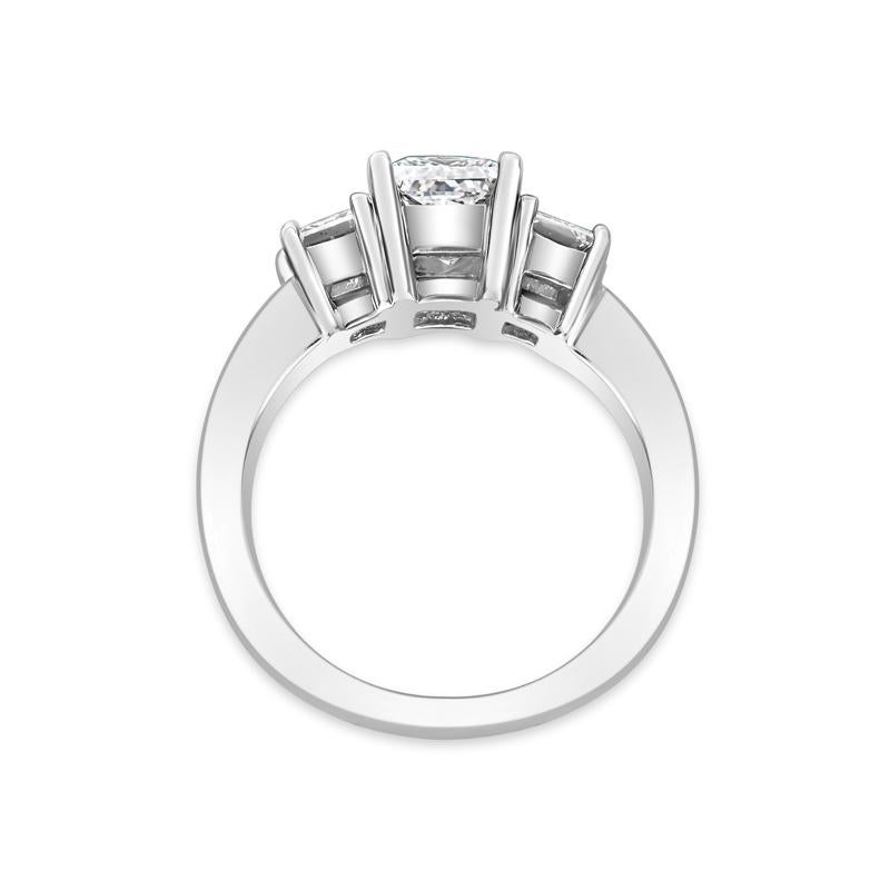 0.98 Princess Cut GIA zertifizierter Diamant w / 0,50ctw Prinzessinnenschliff drei Stein Ring (Carréschliff) im Angebot