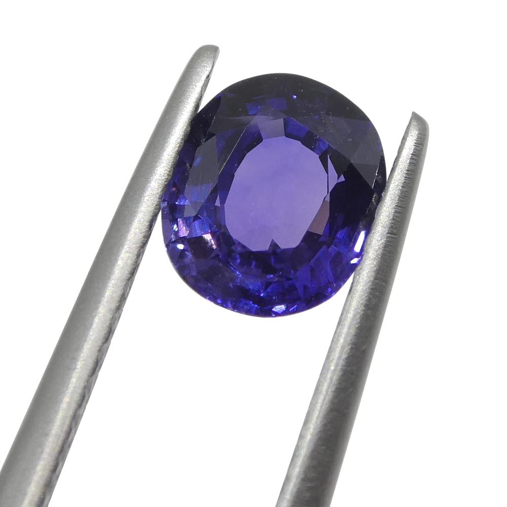 0.98ct Cushion Purple Sapphire aus Madagaskar Unerhitzt (Kissenschliff) im Angebot