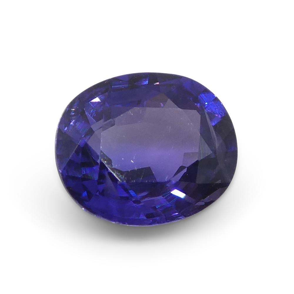 Women's or Men's 0.98ct Cushion Purple Sapphire from Madagascar Unheated For Sale