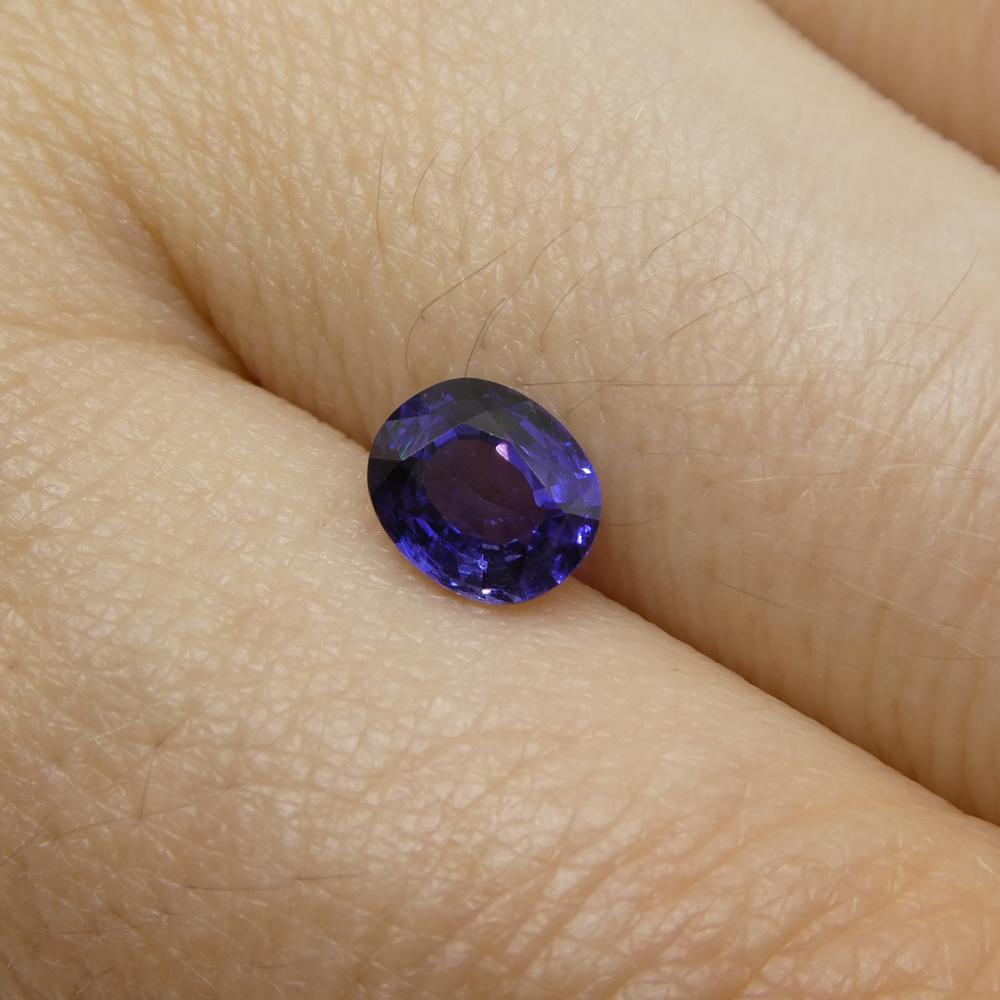 0.98ct Cushion Purple Sapphire from Madagascar Unheated For Sale 2