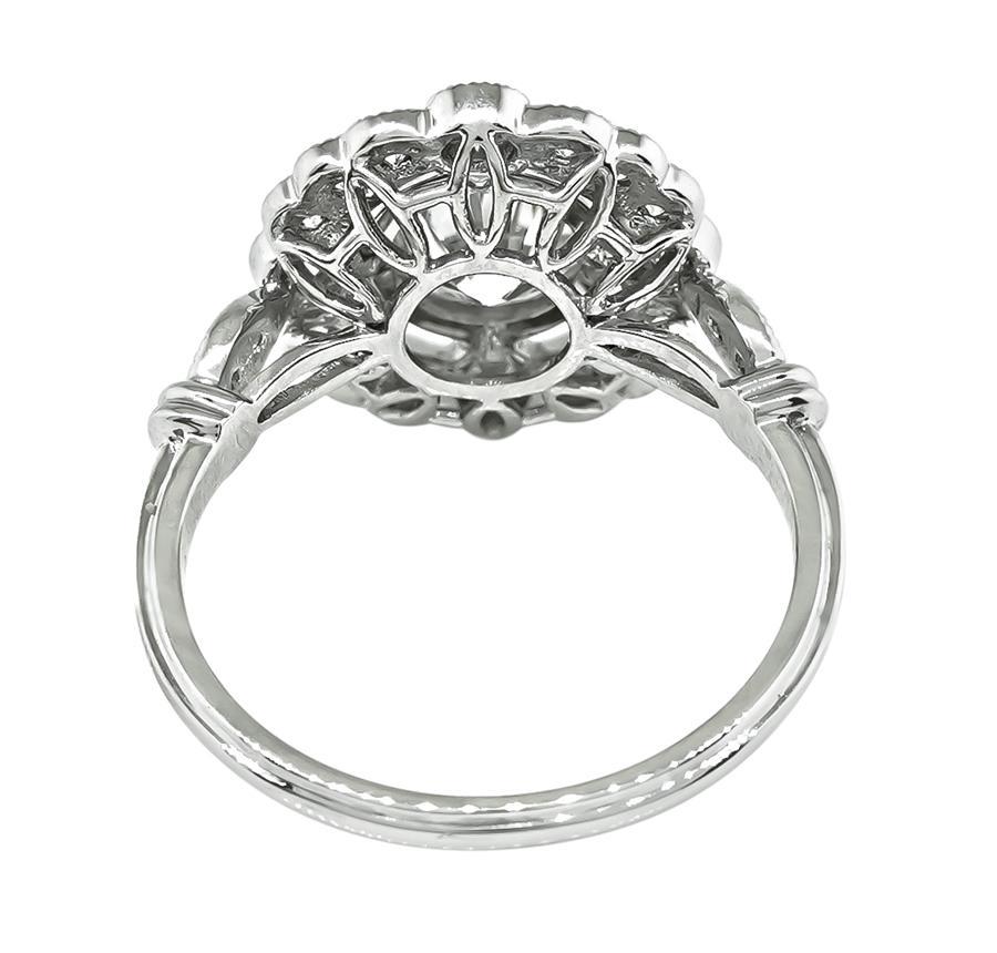 0.98ct Diamond Platinum Engagement Ring In Good Condition In New York, NY