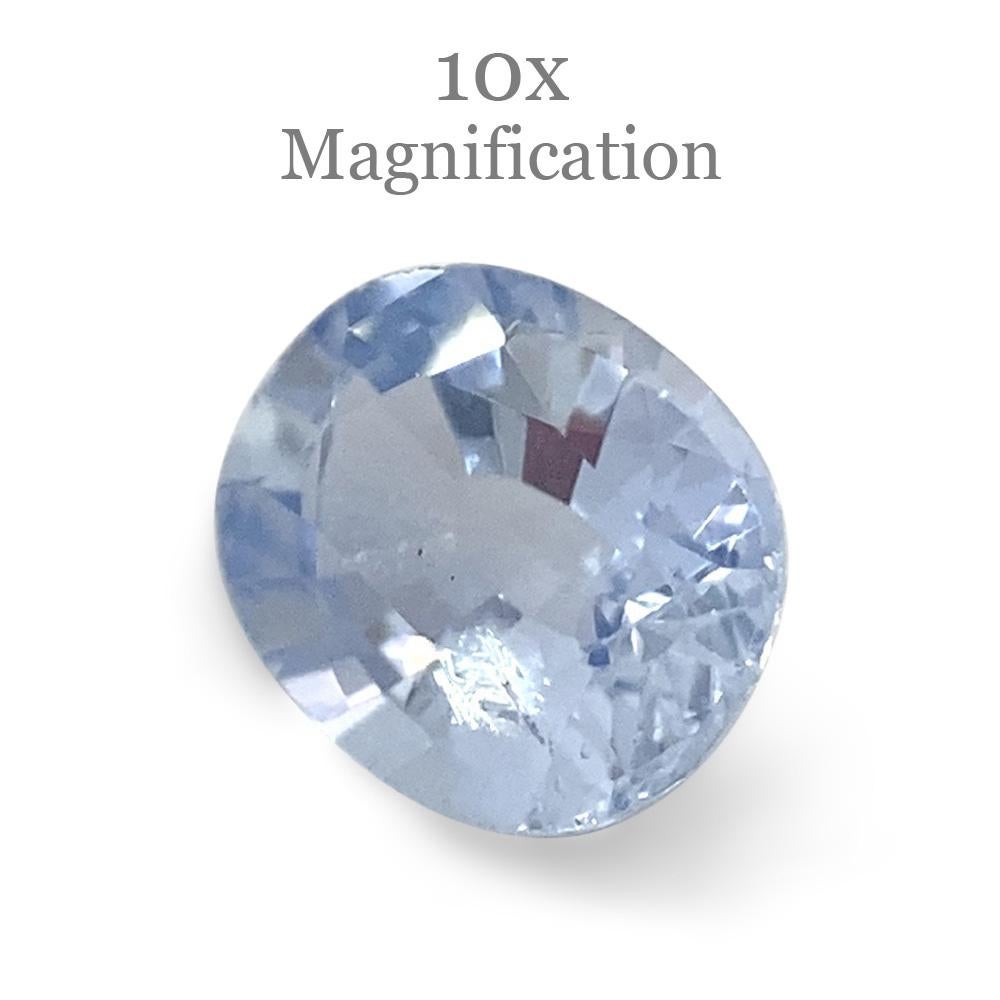 0.98ct Oval Icy Blue Sapphire from Sri Lanka Unheated For Sale 6