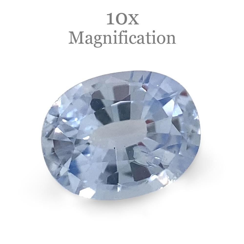 Brilliant Cut 0.98ct Oval Icy Blue Sapphire from Sri Lanka Unheated For Sale